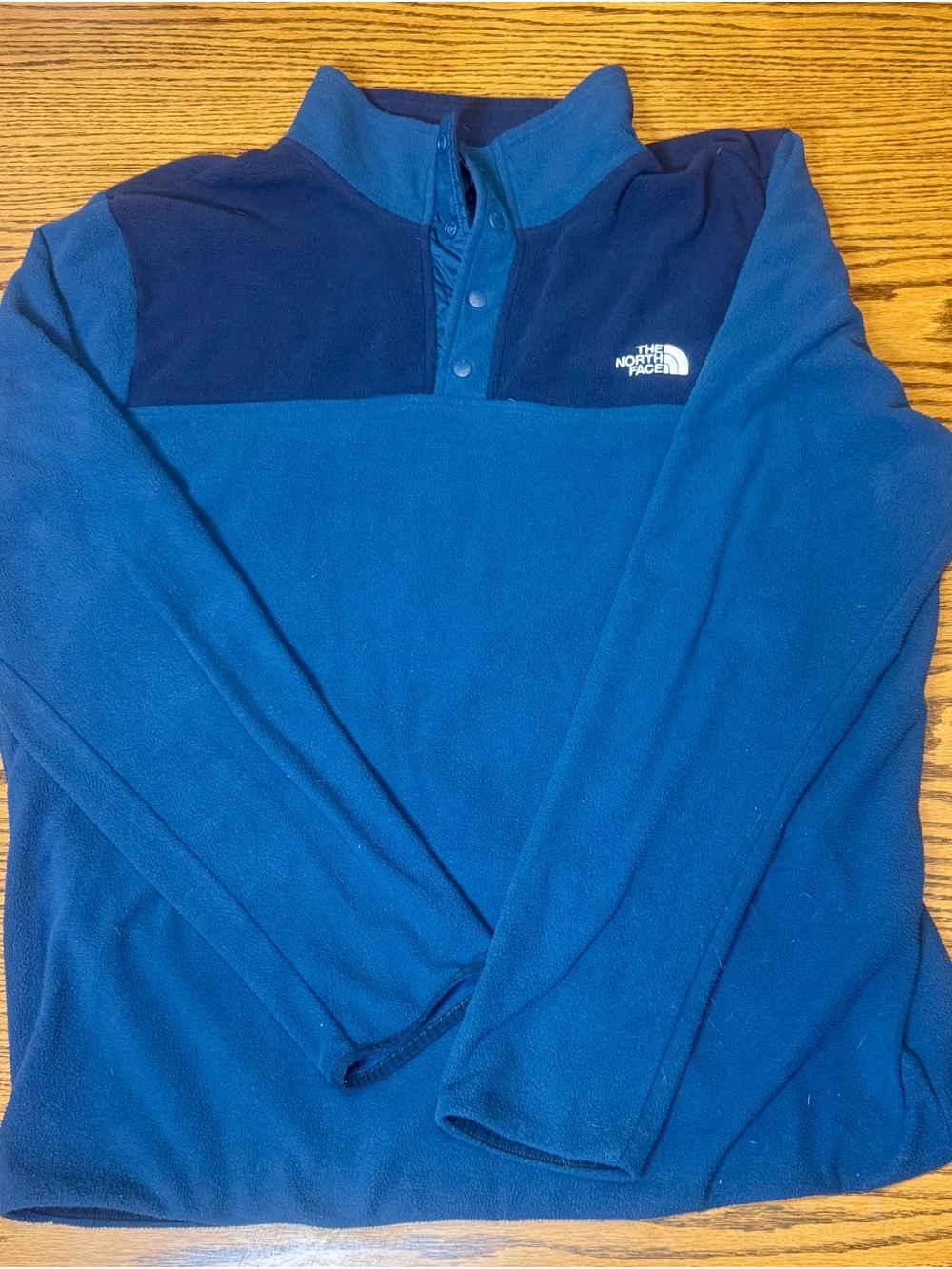 The North Face Men's Two-Tone Blue Snap Pullover Fleece